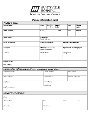 Diabetes and Pregnancy Assessment Form