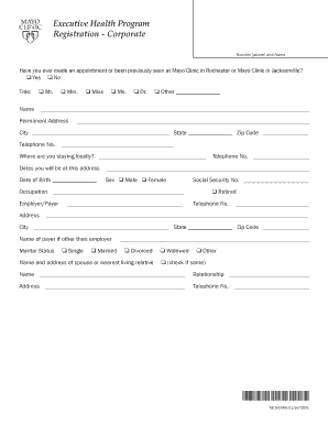 Mayo Clinic Executive Health Program Registration