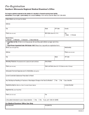Hospice Patient Pre-Registration Form