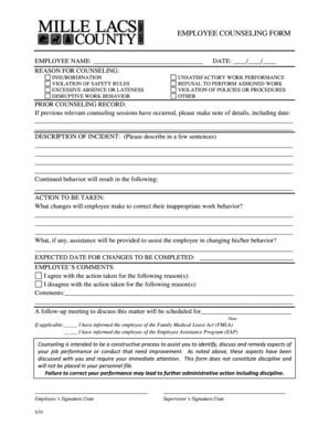 Employee Counseling Form