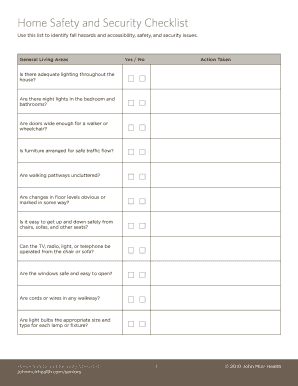 Home Safety and Security Checklist