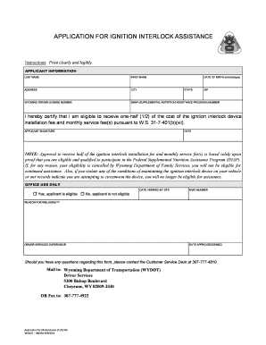 Wyoming Ignition Interlock Assistance Application