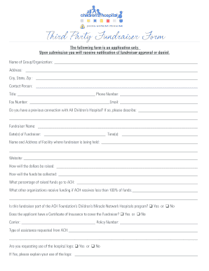 Fillable Online allkids Third Party Fundraiser Guidelines - All ...