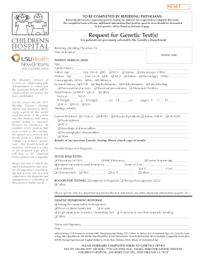 Request for Genetic Test