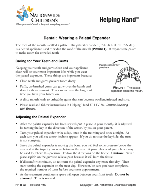 Dental Palatal Expander Instructions