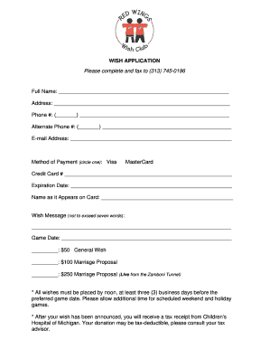 Wish Application Form