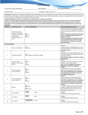 TCGA Enrollment Form for Glioblastoma Multiforme