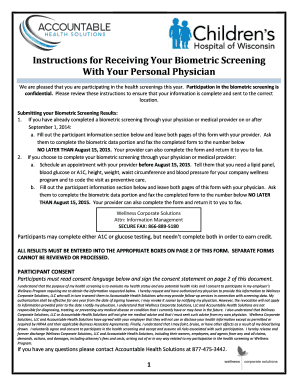 Biometric Screening Form