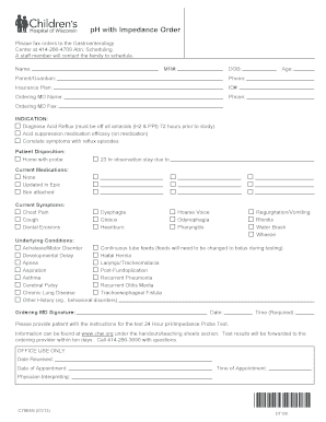pH with Impedance Order Form