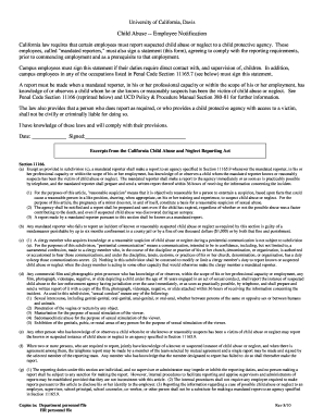 Child Abuse Employee Notification Form
