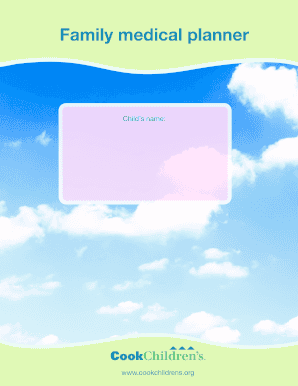 Child Medical Information Planner