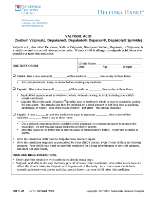 Valproic Acid Administration Instructions