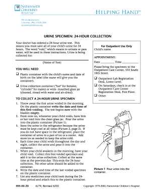 24-Hour Urine Collection Form