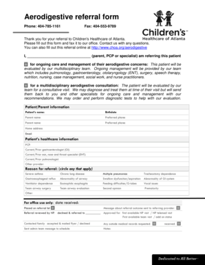 Aerodigestive Referral Form