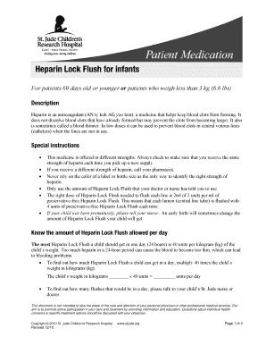 Heparin Lock Flush Instructions