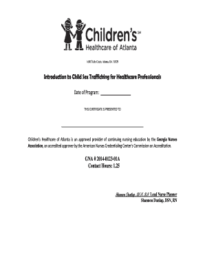 Child Sex Trafficking Certificate for Healthcare Professionals