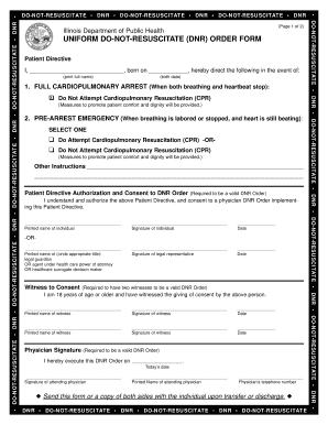 Illinois Do Not Resuscitate Order Form