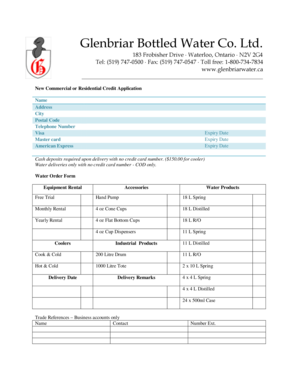 Commercial or Residential Credit Application