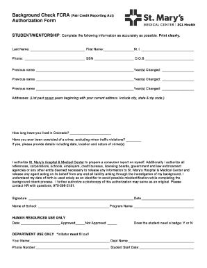 Background Check Authorization Form
