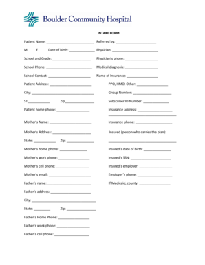 Patient Intake Form