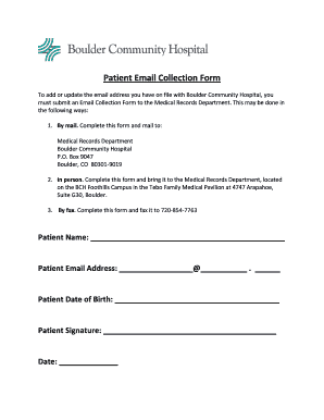 Patient Email Collection Form