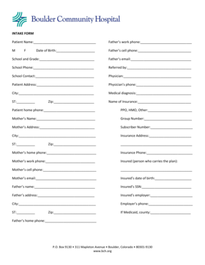Patient Intake Form