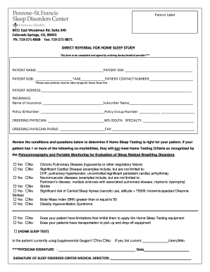 Direct Referral for Home Sleep Study