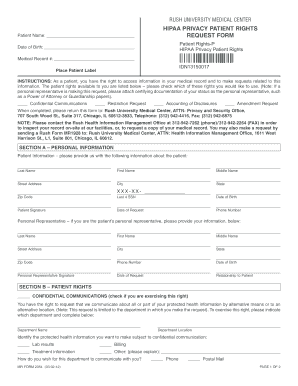 HIPAA Privacy Patient Rights Request Form