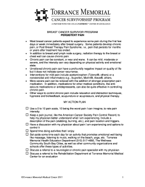 Breast Cancer Survivor Pain Management Plan
