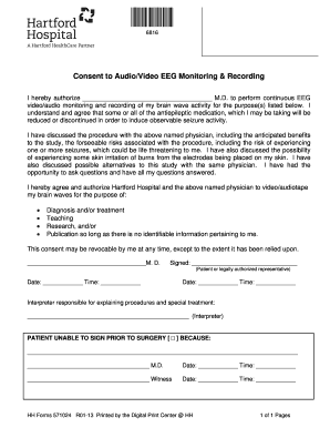 Consent to Audio/Video EEG Monitoring & Recording