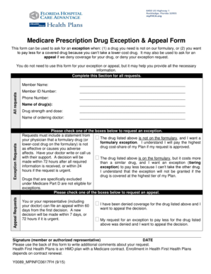 Medicare Prescription Drug Exception & Appeal Form