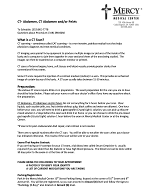 CT Abdomen and/or Pelvis Scan Instructions