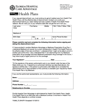 Health First Health Plans Disenrollment Form