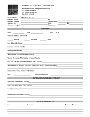 Non-Employee Accident Injury Report