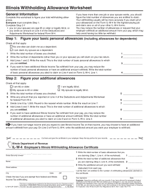 Illinois Employee’s Withholding Allowance Certificate
