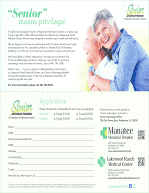 Senior Advantage Program Application