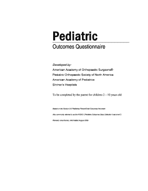 Pediatric Outcomes Questionnaire