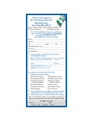 2012 Annual Appeal Pledge Card