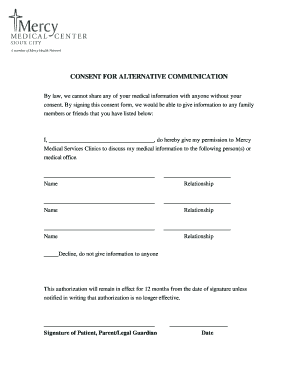 Consent for Alternative Communication