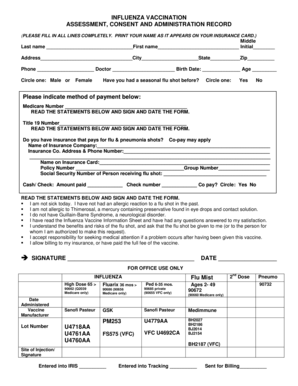 Influenza Vaccination Consent Form