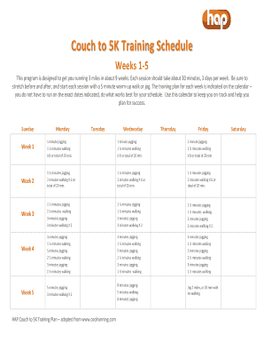 Fillable Online Couch to 5K Training Schedule Fax Email Print - pdfFiller