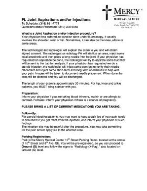 Joint Aspiration and/or Injection Procedure Guide