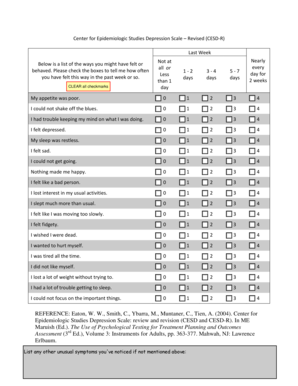 Center for Epidemiologic Studies Depression Scale Revised