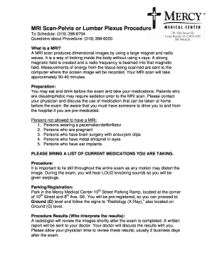 MRI Scan Procedure Form