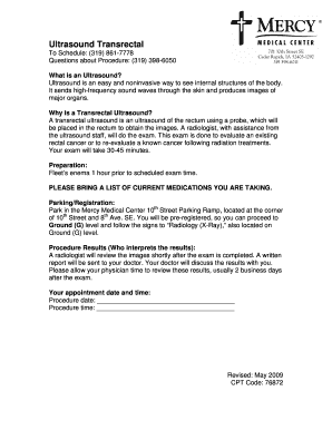 Transrectal Ultrasound Procedure Notice