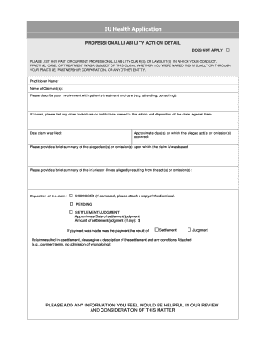 Professional Liability Claim Form