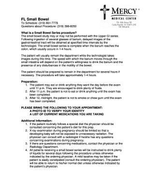 Small Bowel Series Procedure Instructions