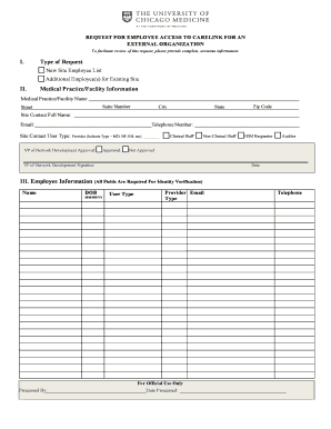 New Site Employee List Request Form