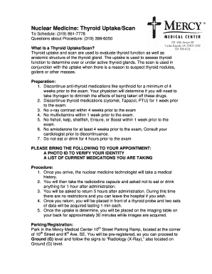 Thyroid Uptake/Scan Procedure Guide