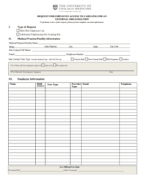 New Site Employee List Request Form